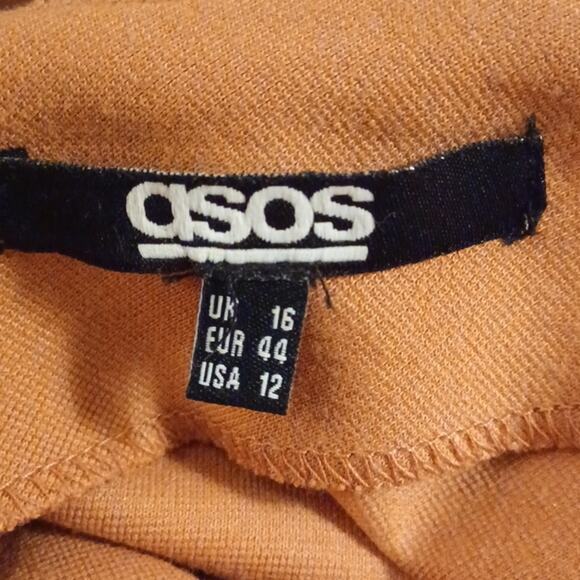 ASOS Women's Fit & Flare Peach Skater Midi Dress. Size 12 - Picture 7 of 9